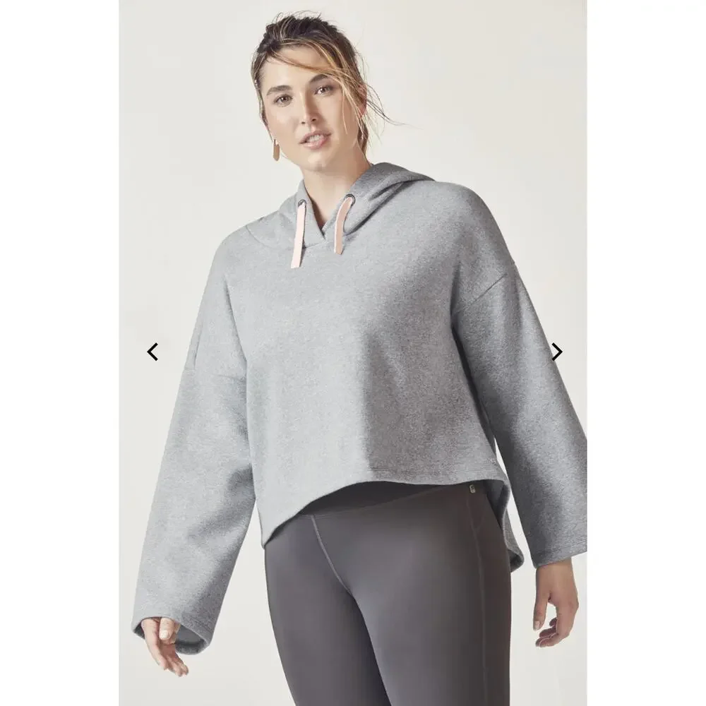 Fabletics Charlee Pullover Hoodie Gray Fleece Flowy Oversized Women's 2X